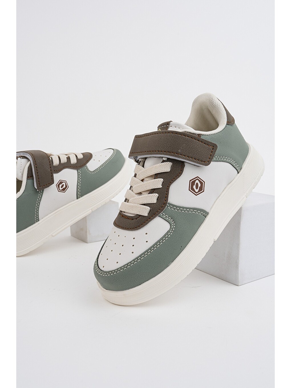 Yeşil SNYDER Cırtlı ve Bağcıklı Günlük Çocuk Sneaker Spor Ayakkabı-7