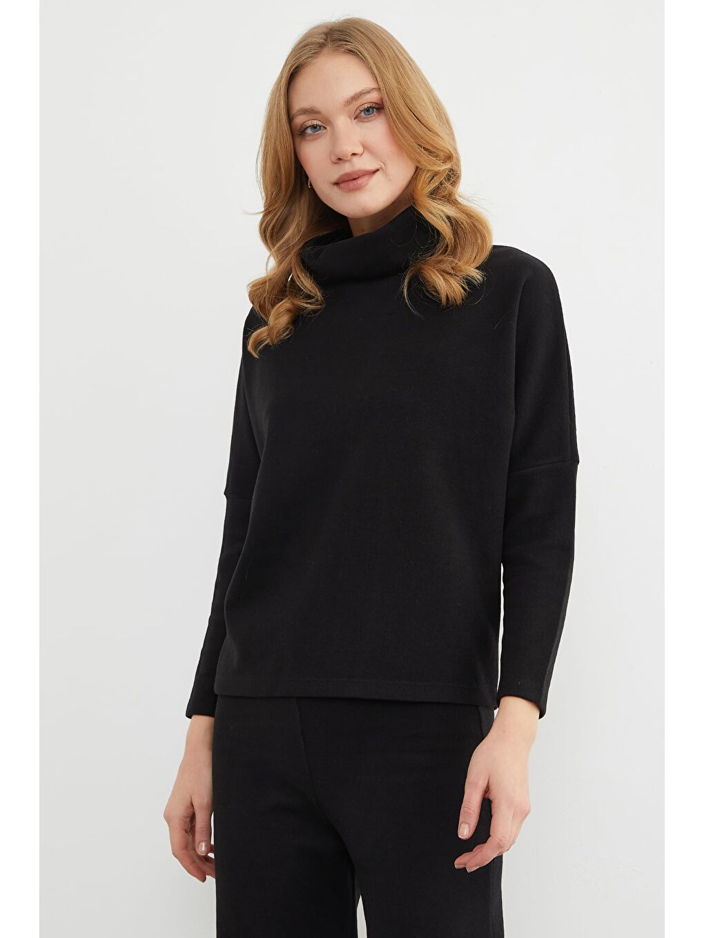 Siyah Basic Balıkçı Yaka Beli Lastikli 2 Li Takım-1