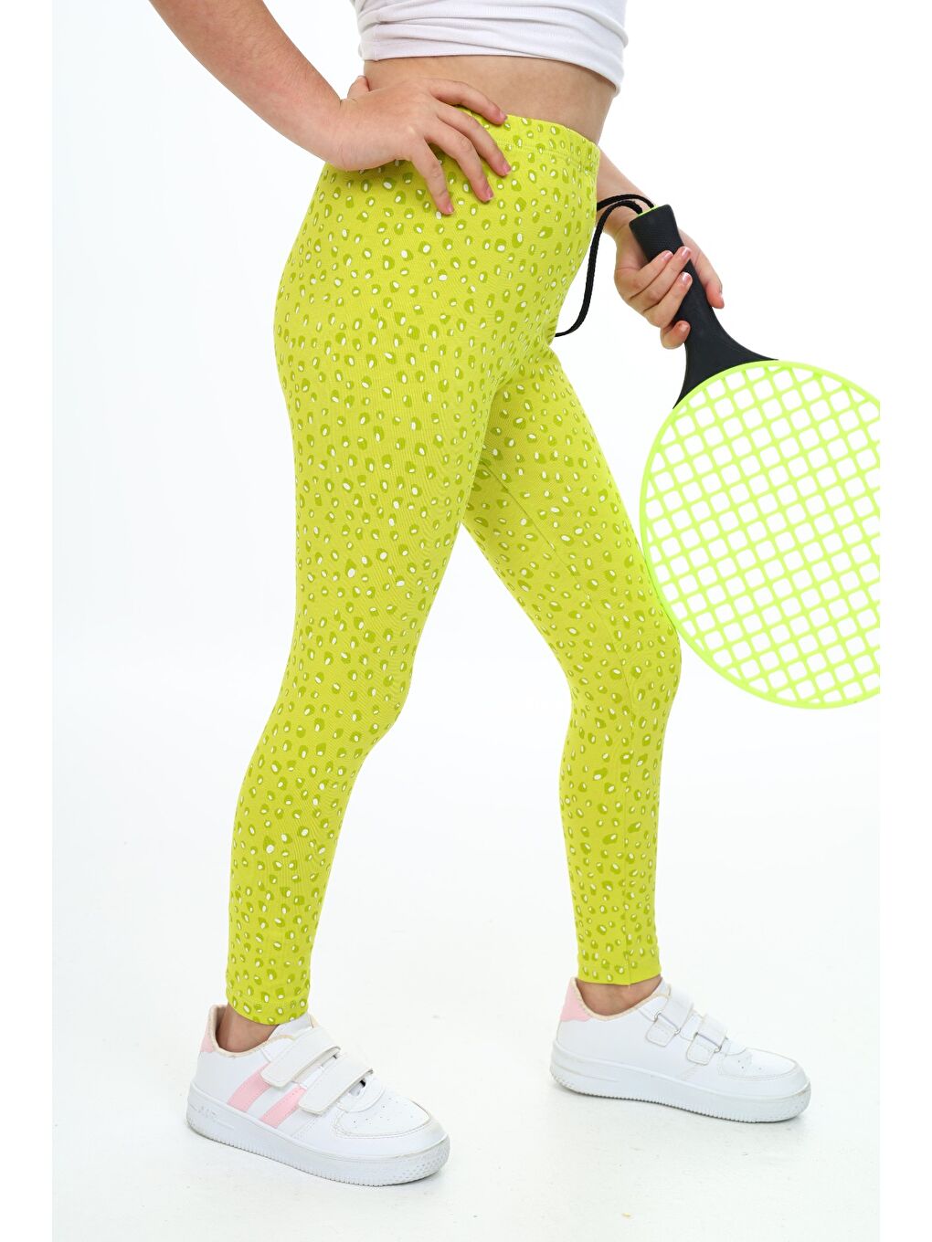 Yeşil Kız Çocuk Baskılı Tayt-1