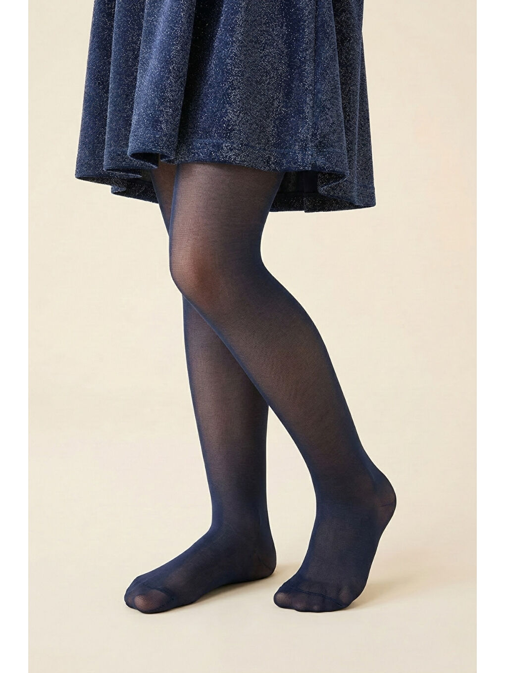 Lacivert Kız Çocuk Muz Külotlu Çorap