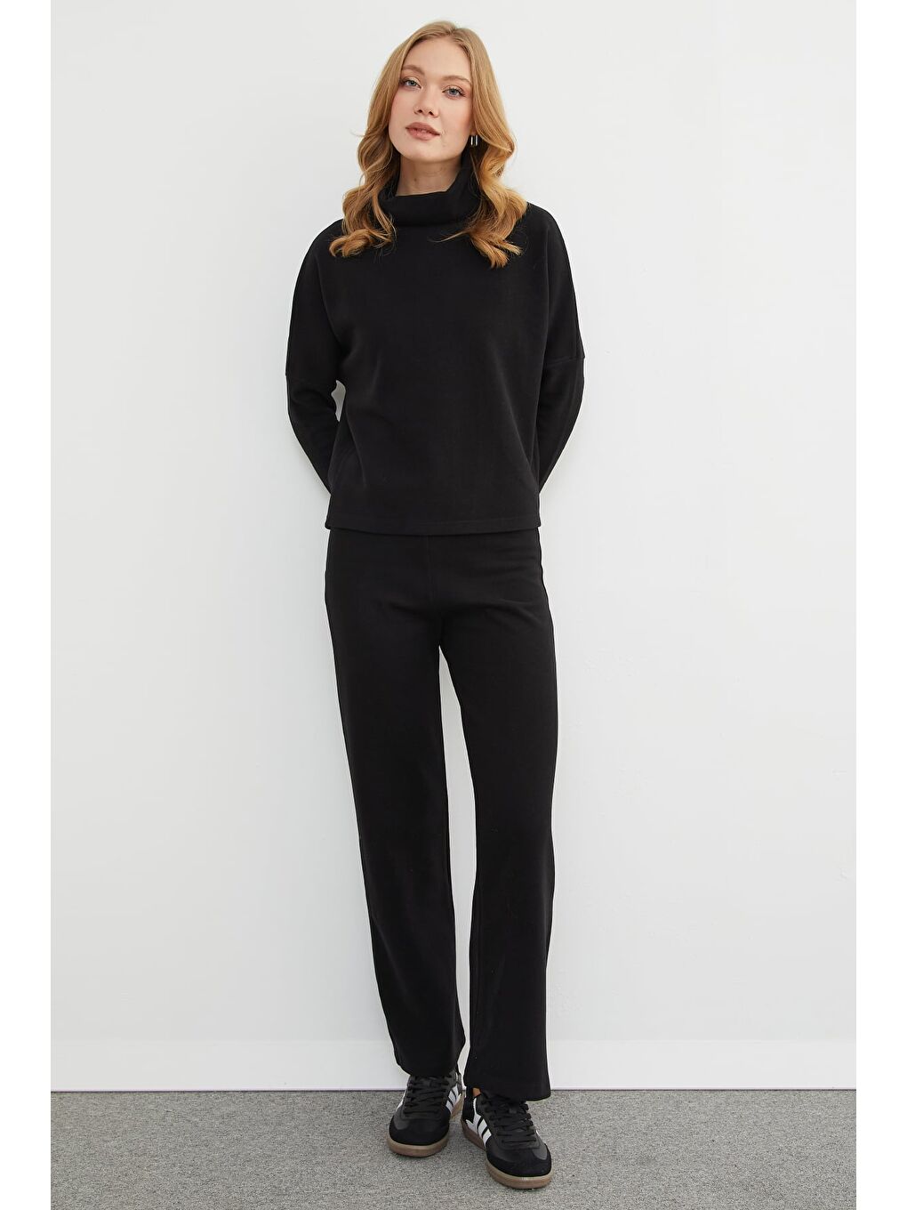 Siyah Basic Balıkçı Yaka Beli Lastikli 2 Li Takım-3