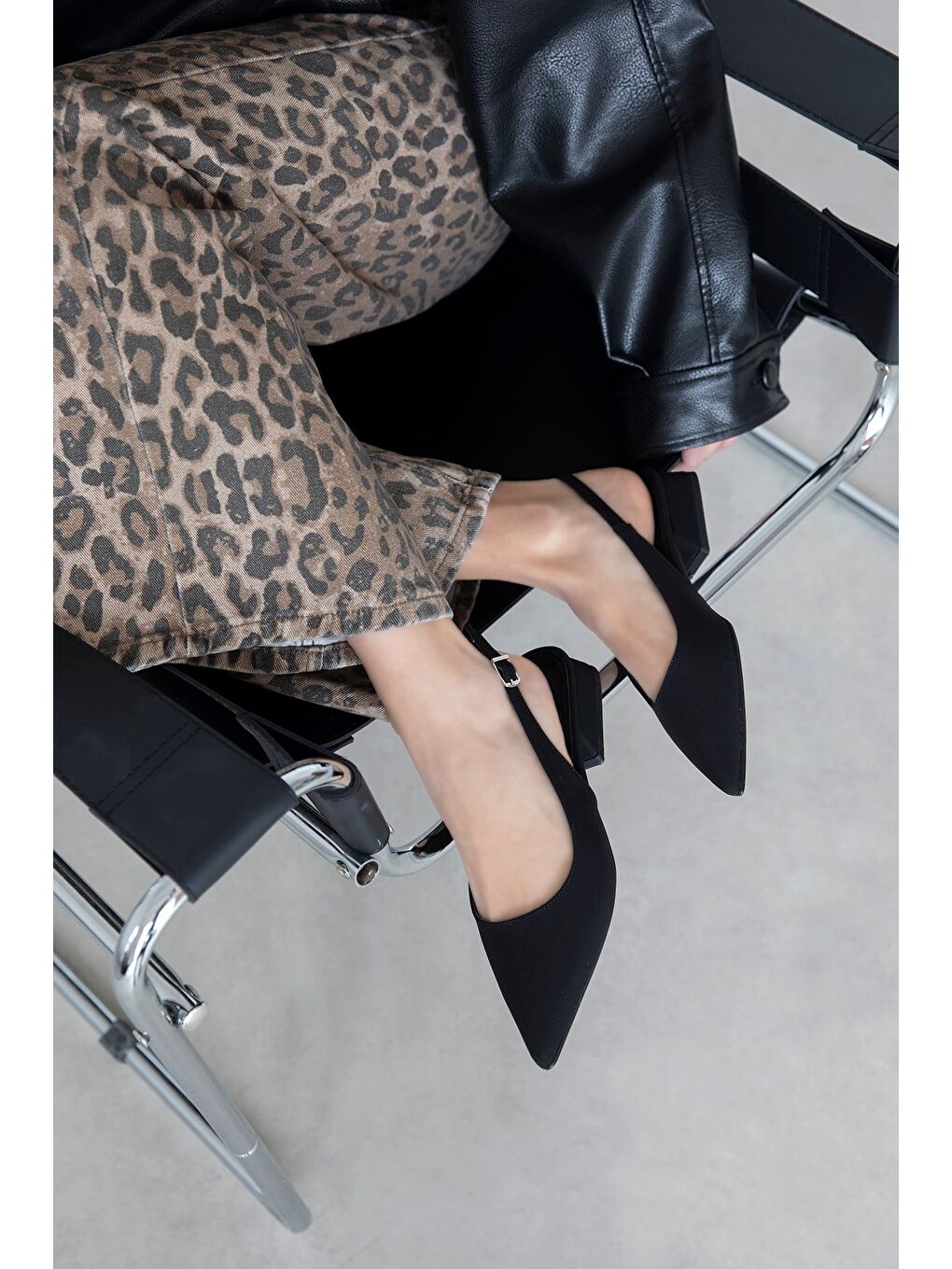 Jesse Kadın Topuklu Kumaş Ayakkabı Siyah-1