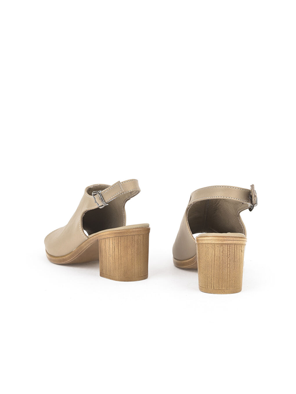 Kadın Hakiki Deri Topuklu Sandalet 1511020Z2212 Bej-2