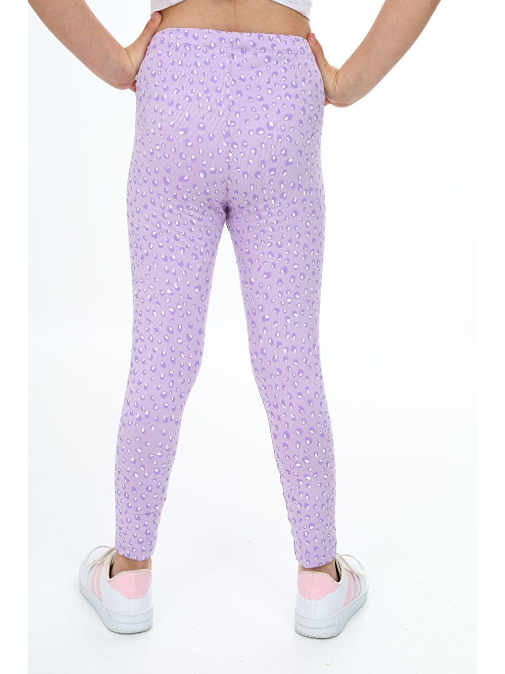 Lila Kız Çocuk Baskılı Tayt-2