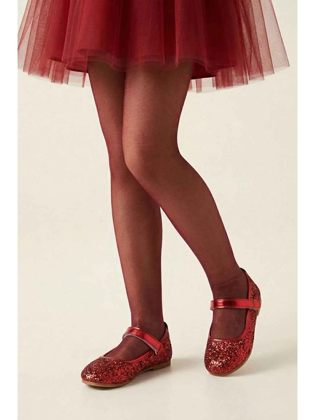 Bordo Kız Çocuk Muz Külotlu Çorap