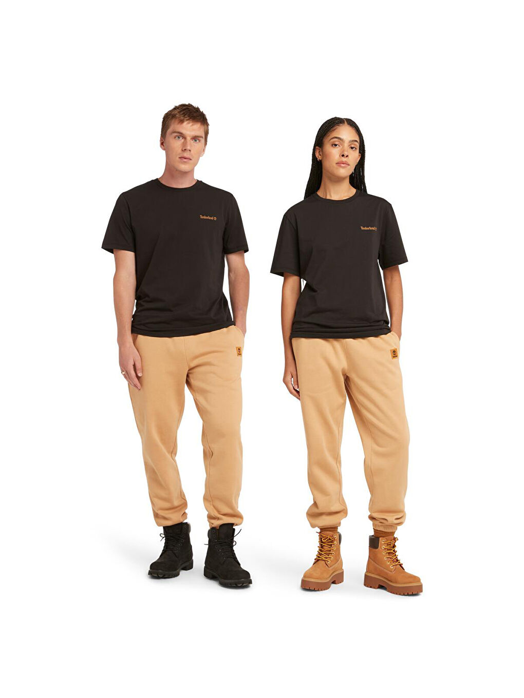 Small Linear Logo Print Erkek Siyah Yuvarlak Yaka Tişört-1