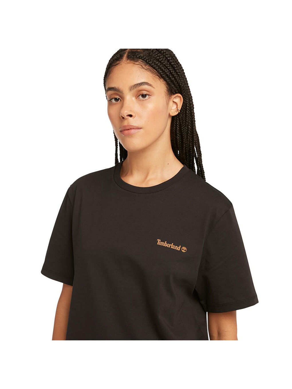 Small Linear Logo Print Erkek Siyah Yuvarlak Yaka Tişört-2