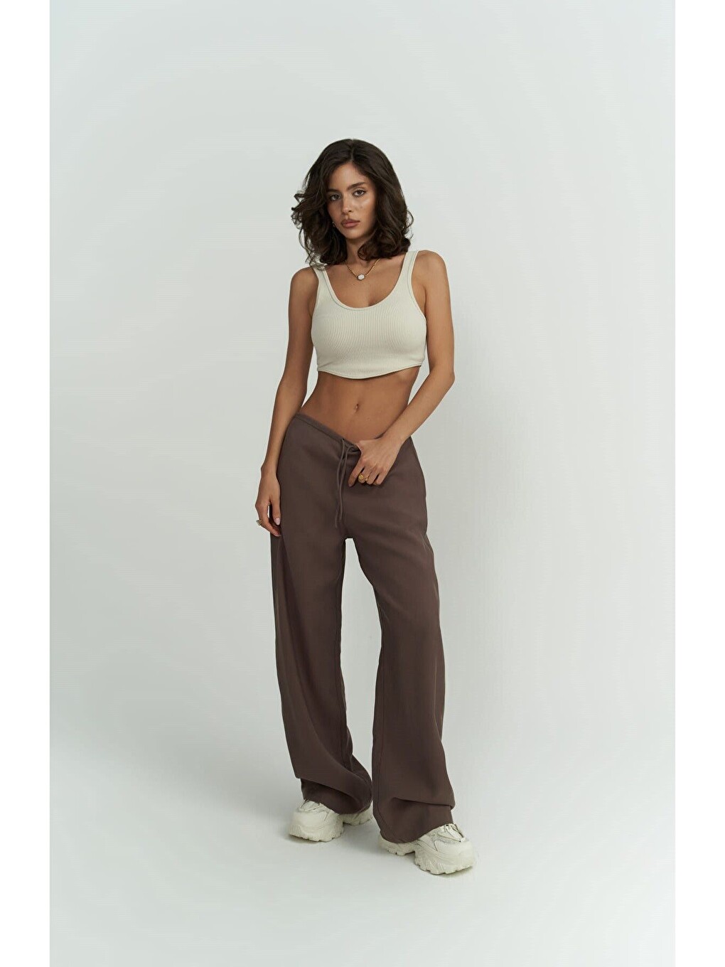 Kahverengi Paris Kahve Basic Pantolon-4