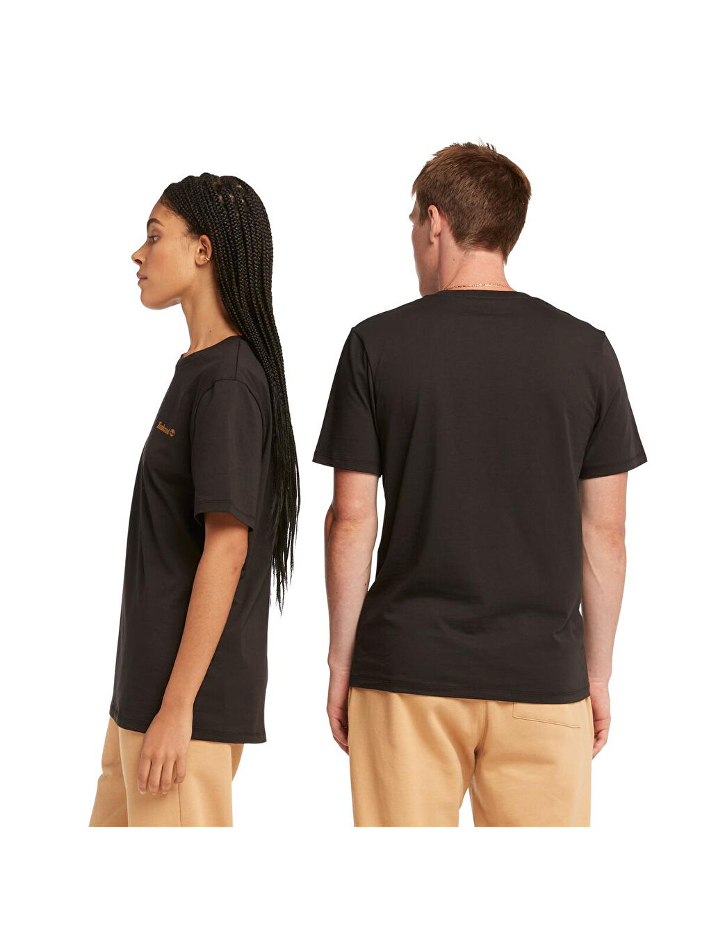 Small Linear Logo Print Erkek Siyah Yuvarlak Yaka Tişört-3