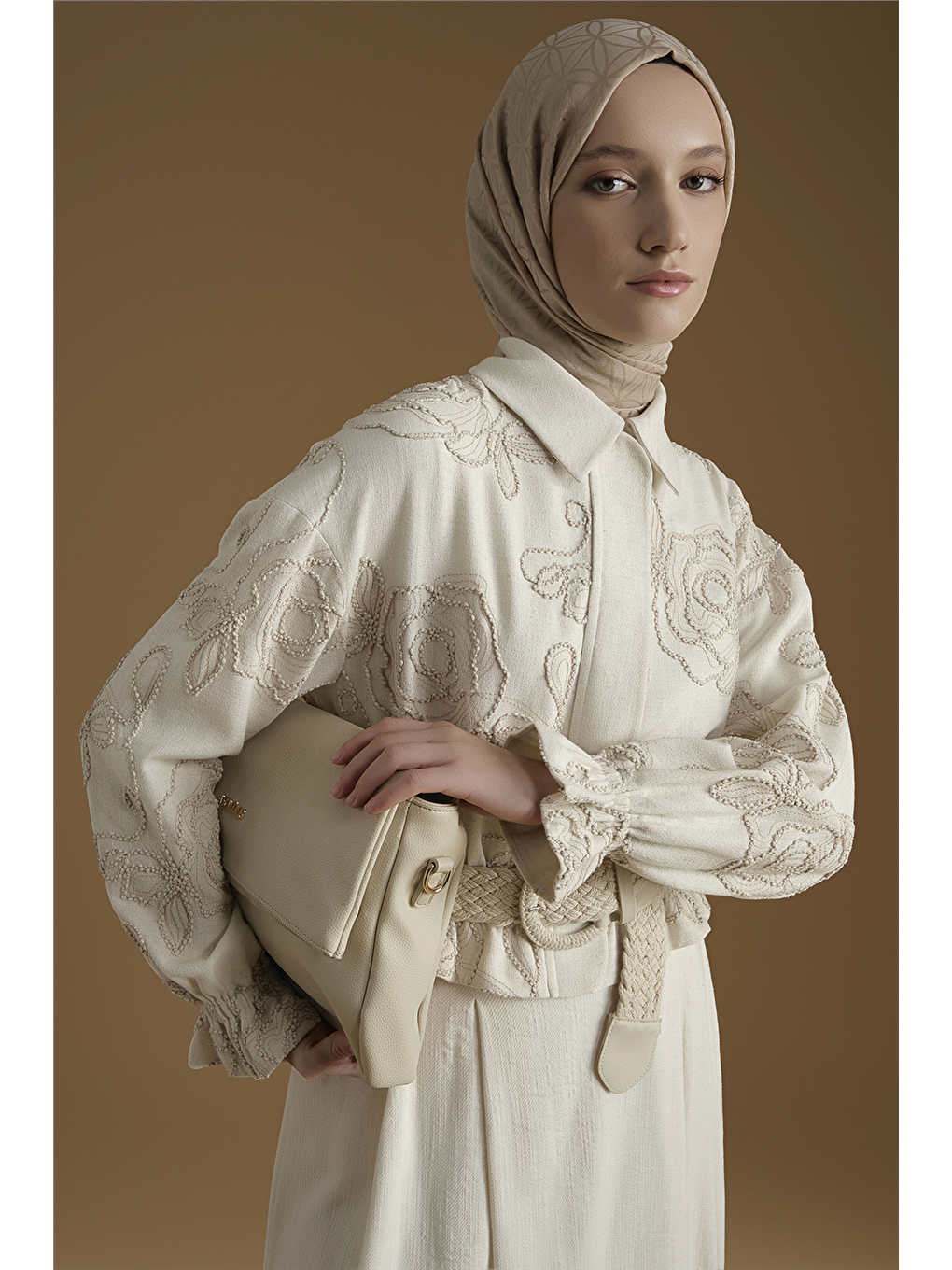 Süzene Nakışlı Takım Ekru-1