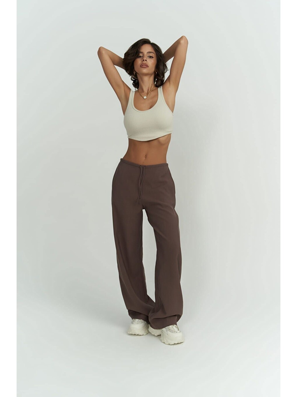 Kahverengi Paris Kahve Basic Pantolon-5