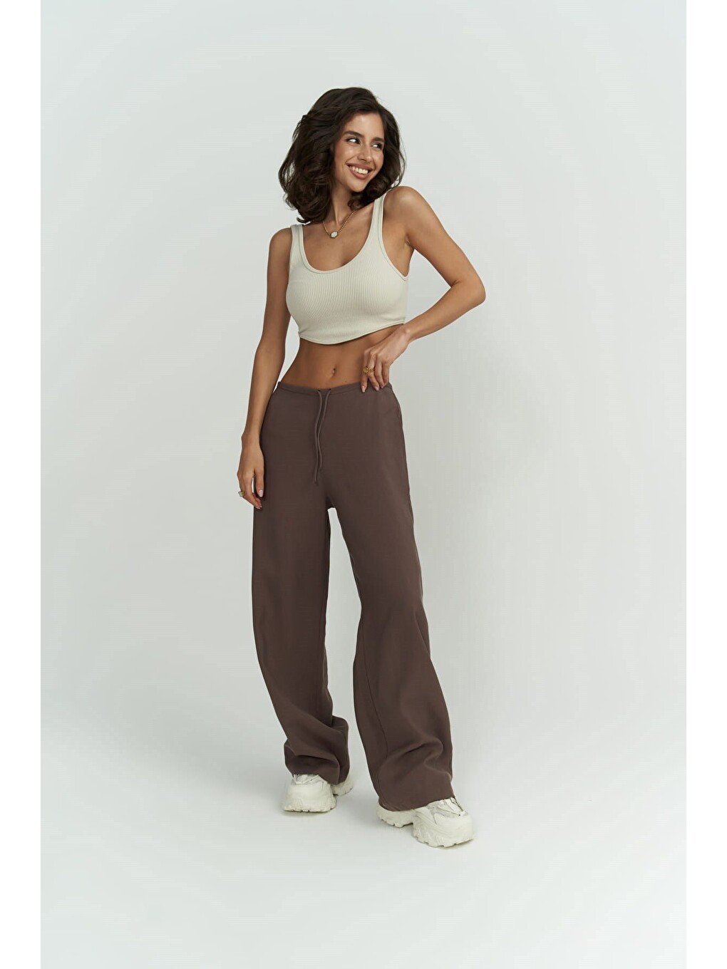 Kahverengi Paris Kahve Basic Pantolon-6