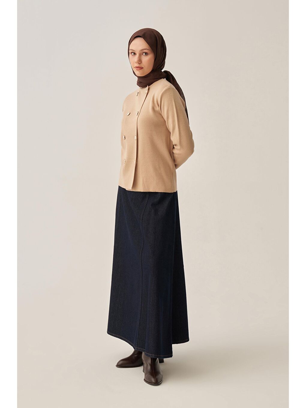 Bej-Kısa Form Ceket Hırka-2