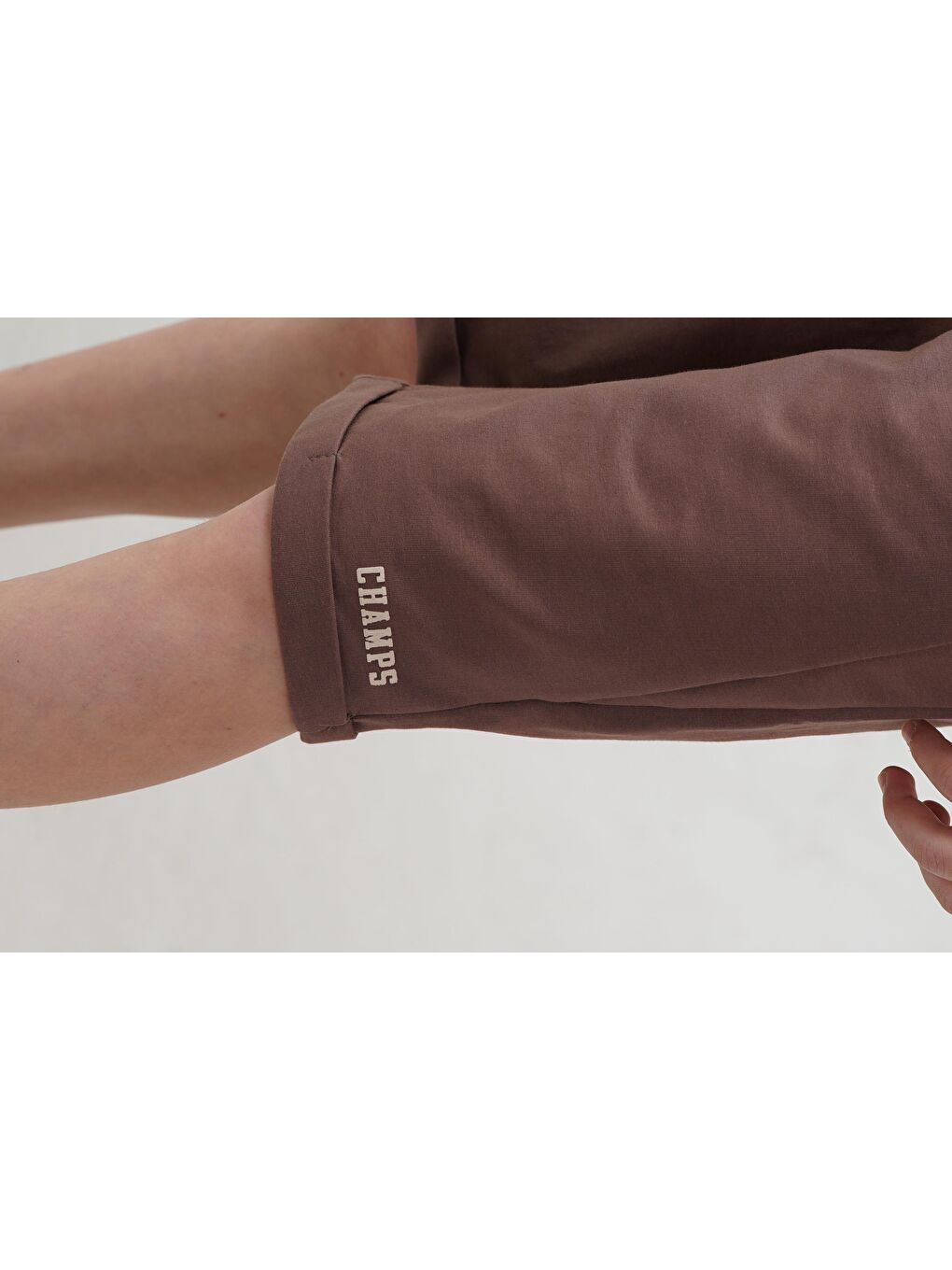 Kahverengi Champs Baskılı Yanlar 4 Şerit Biyeli  Erkek Çocuk Şort-3