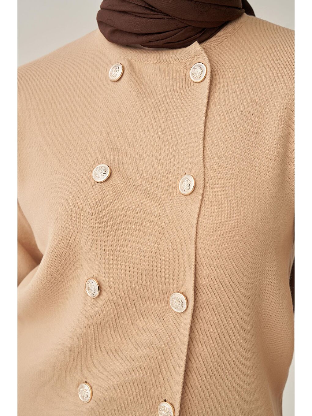 Bej-Kısa Form Ceket Hırka-4