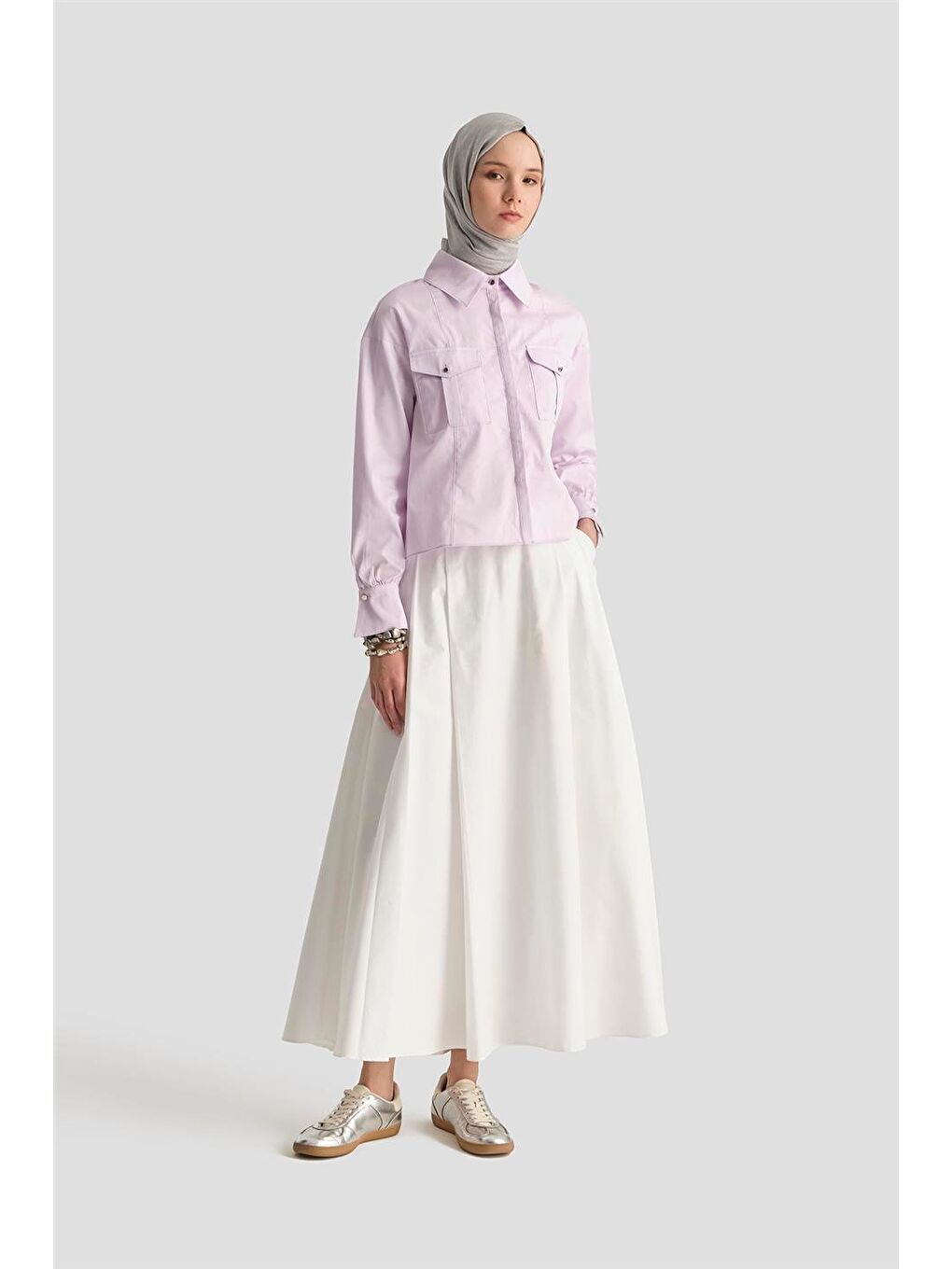 Kargo Cepli Gömlek 25Y3741 Lila-1