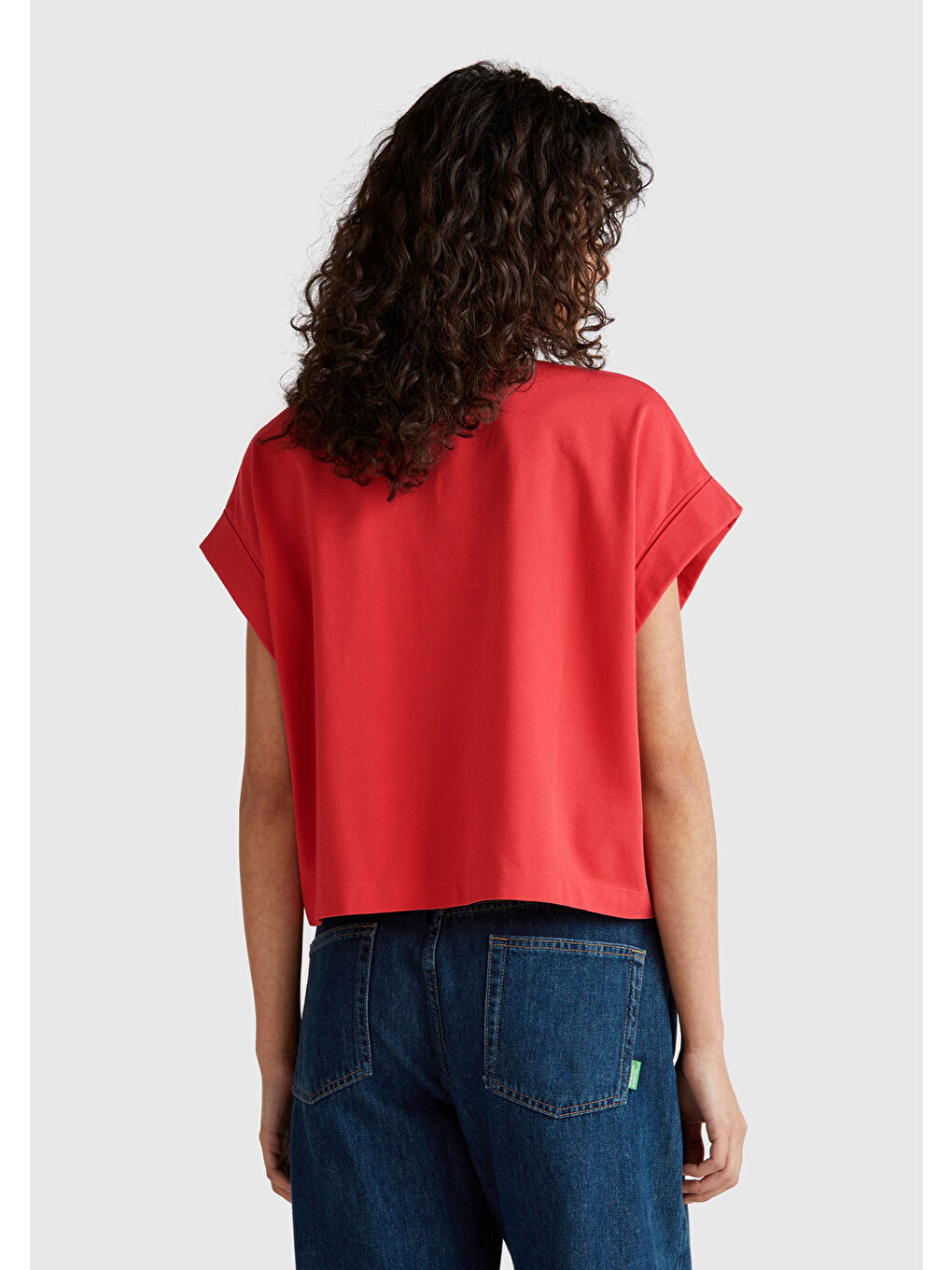 Kadın Mercan Dantel Detaylı Kısa Kol Esnek T-Shirt-2