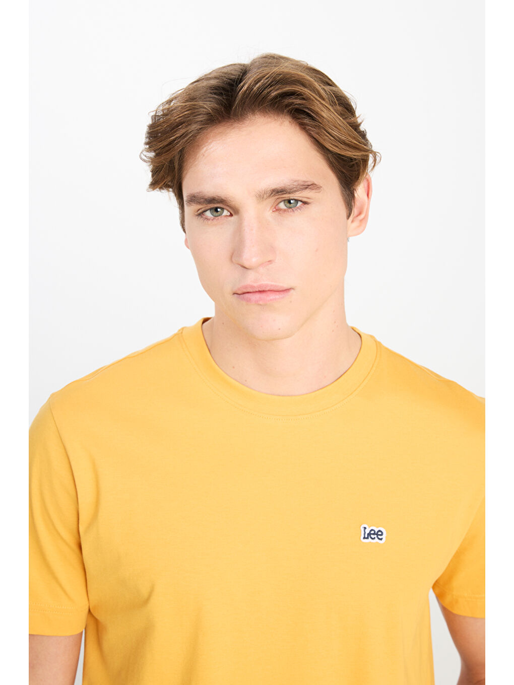 Regular Fit Normal Kesim Bisiklet Yaka Sarı Tişört-3