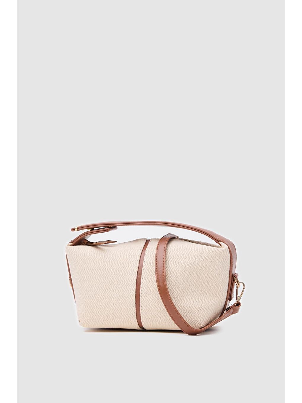 Kahverengi Leo Kanvas El Ve Çapraz Çanta Taba-3