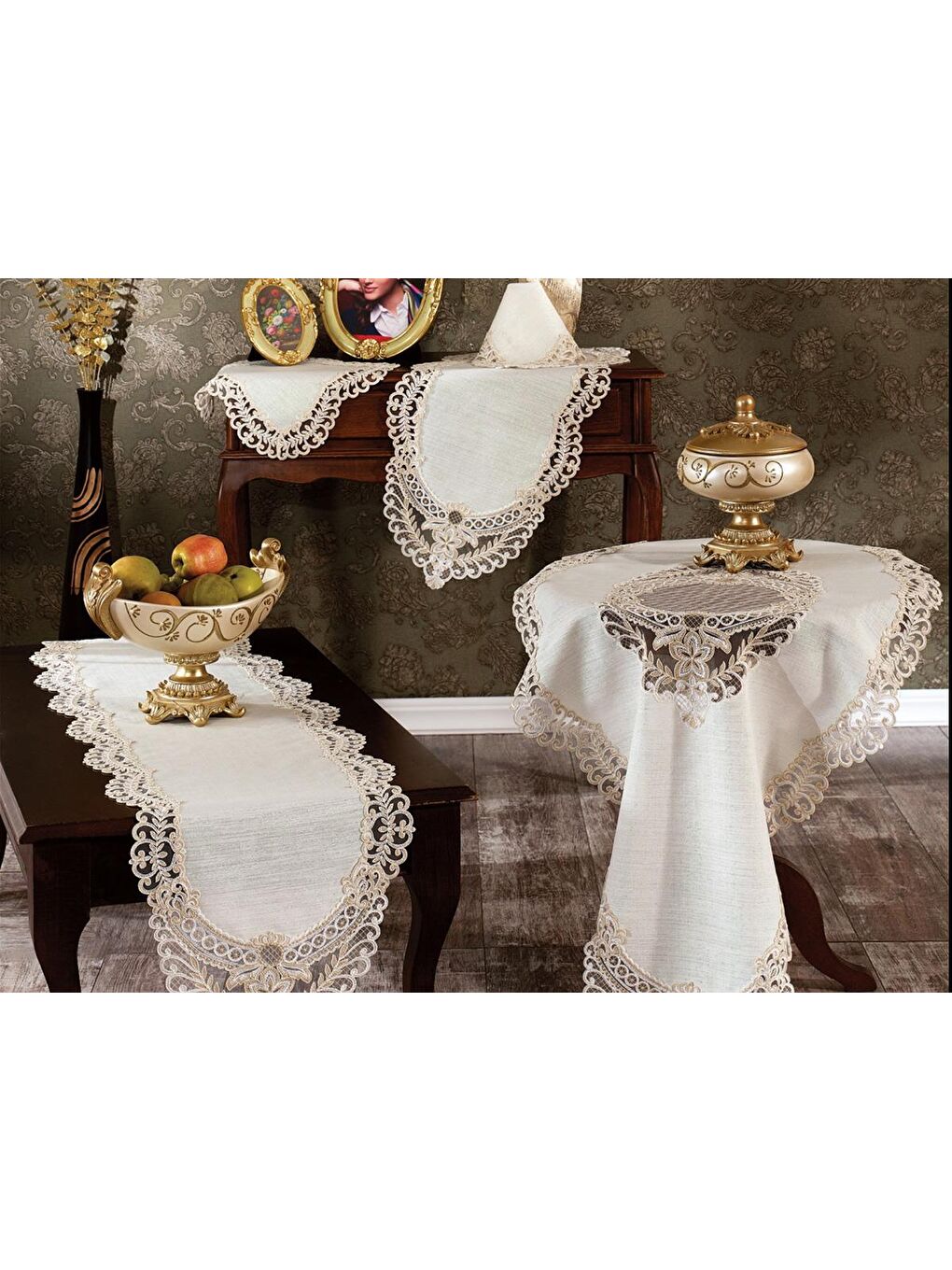 Pembe Dila Bulut Salon Takımı 5 Parça Pudra-1