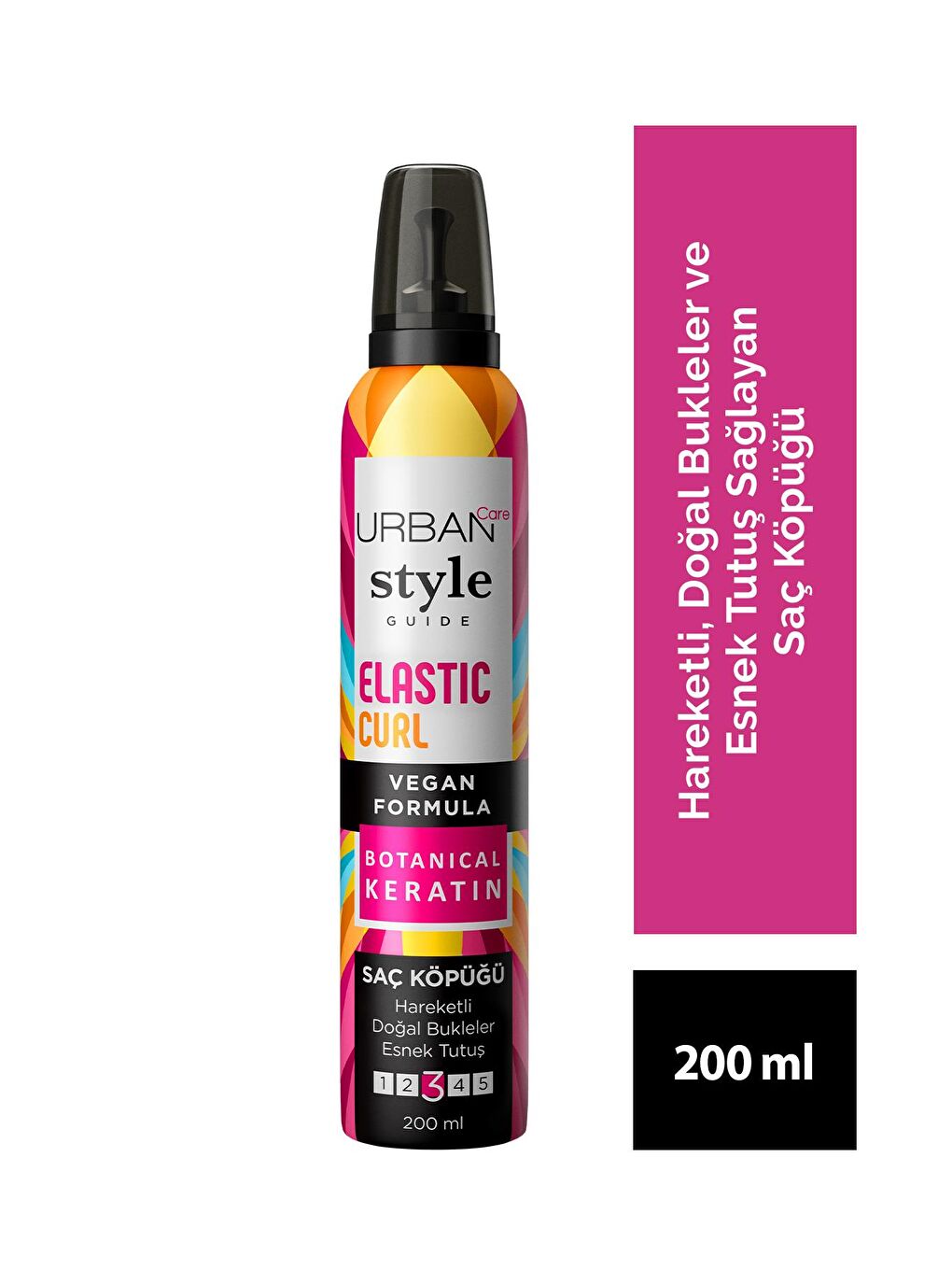 Urban Care Style Guide Elastic Curl Doğal Görünüm Sağlayan Saç Köpüğü-Esnek Tutuş-Vegan -200 ml