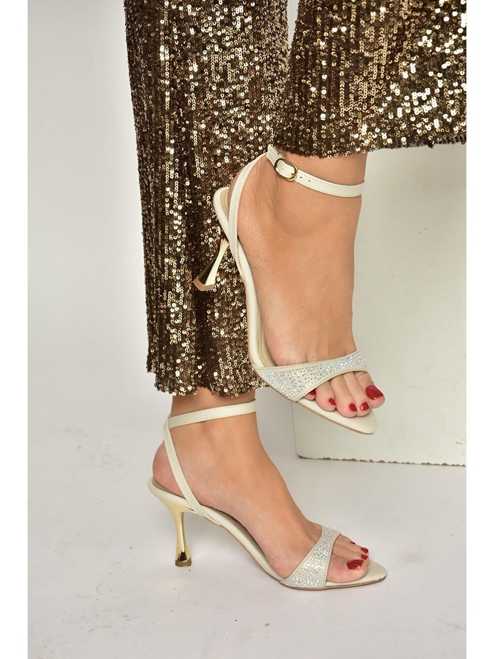 Bej Ten Kadın Topuklu Ayakkabı Y820012004-3