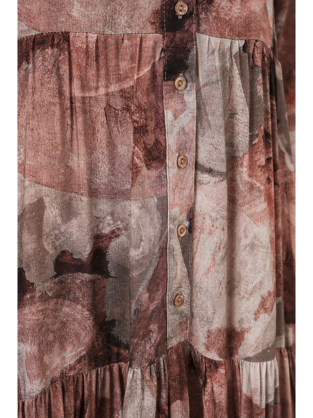 Kırmızı Kadın Desenli Uzun Tesettür Elbise 2585 - D.Gül Kurusu-4