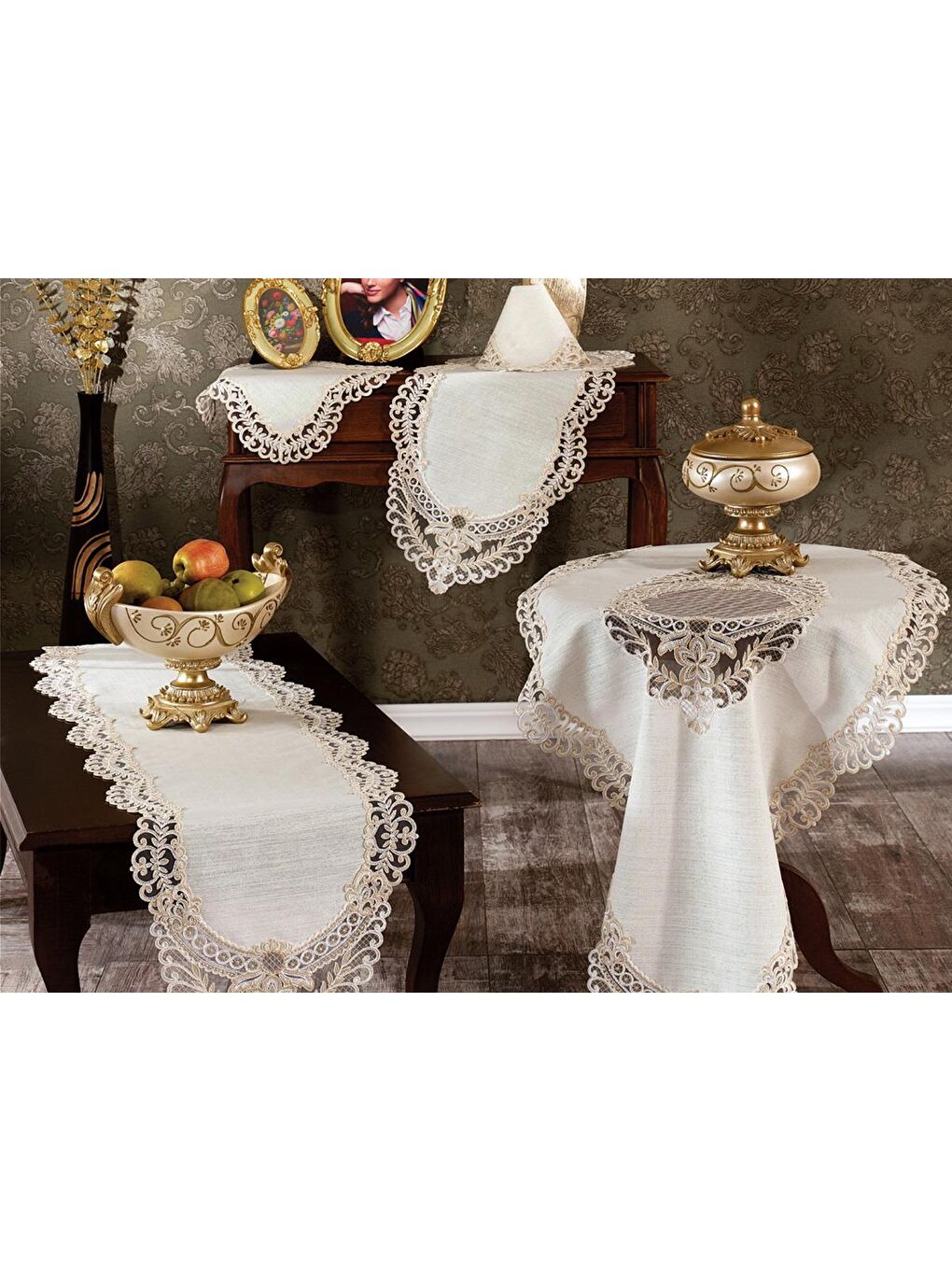 Pembe Dila Bulut Salon Takımı 5 Parça Pudra-2