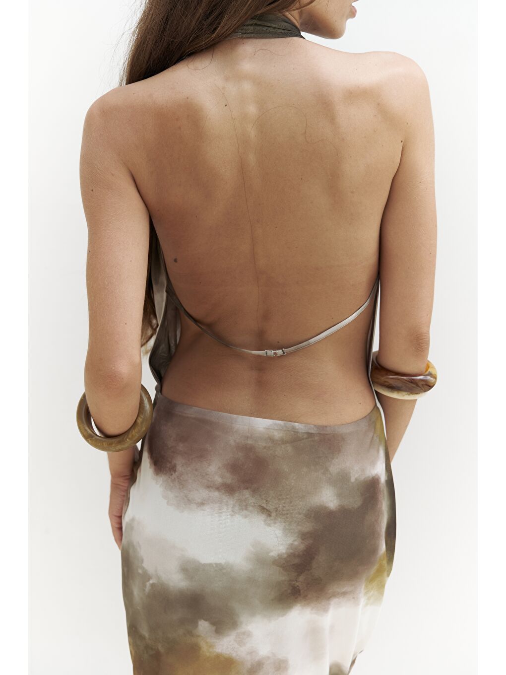 Galagher Degaje Yeşil Uzun Elbise-6