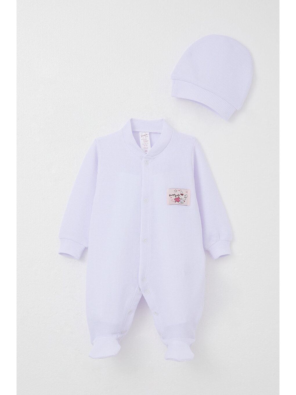 Kız Bebek Patikli Tulum Sevimli Tavşancık Armalı Açık Lila (0-6 Ay)
