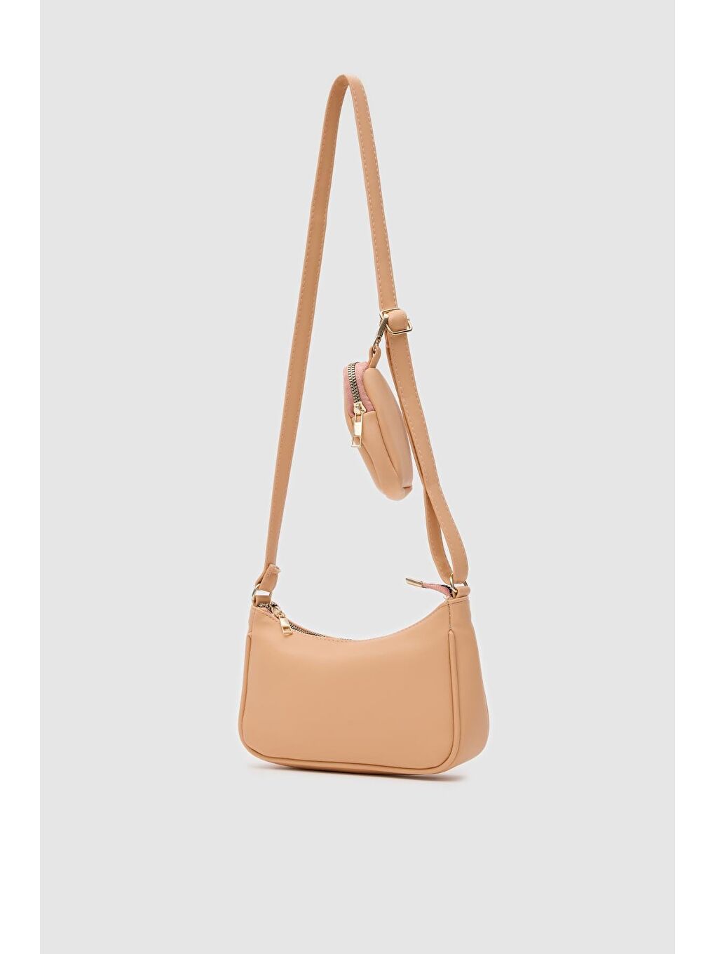 Pembe Clara Cüzdanlı Çapraz Çanta Somon-2