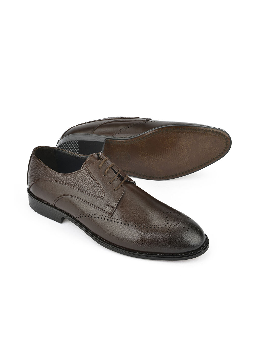 Kahverengi Erkek Hakiki Deri Klasik Ayakkabı 15148Z836 Kahve-1