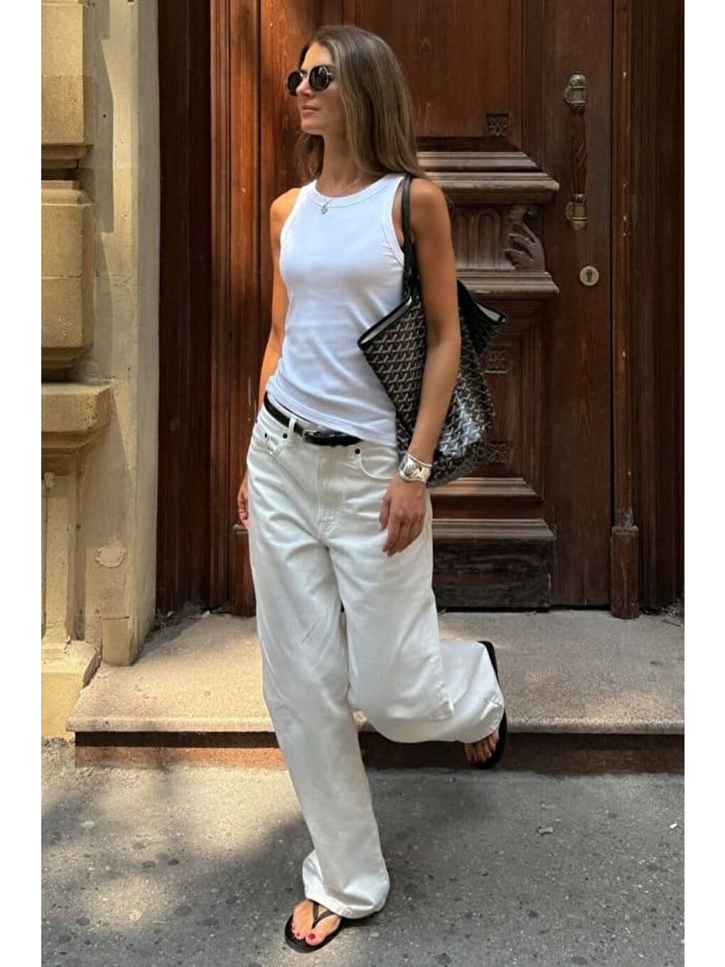 Ekru Yüksek Bel Wide Leg Kadın Jean Mg2880-3