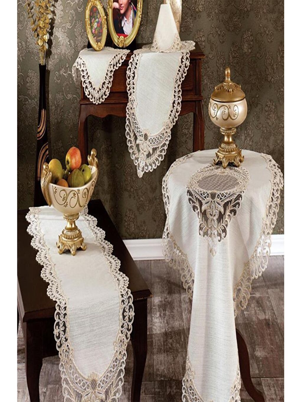 Pembe Dila Bulut Salon Takımı 5 Parça Pudra-6