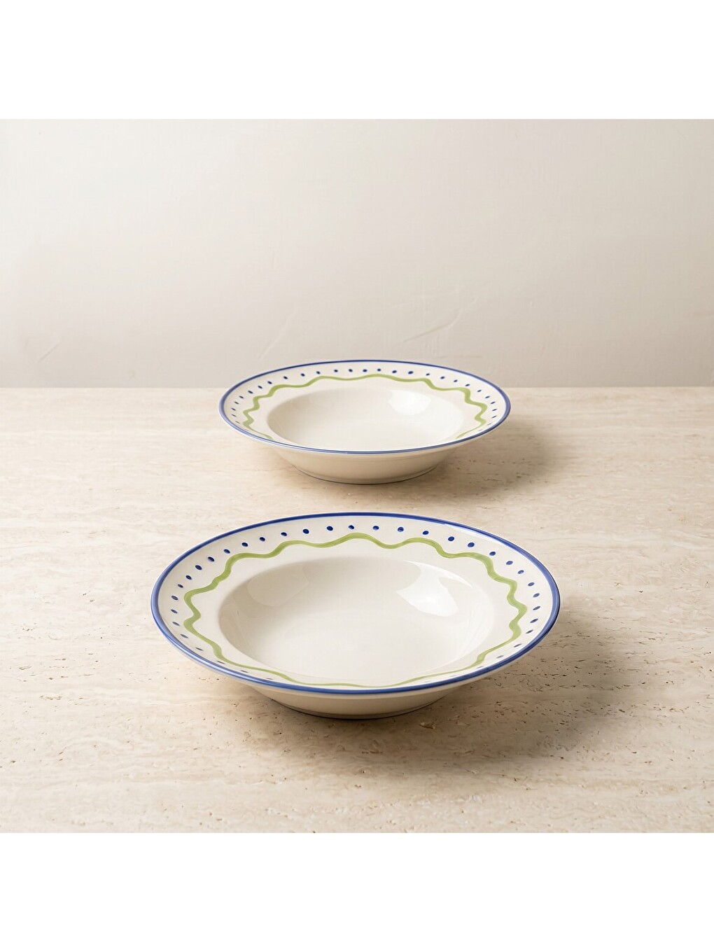 Ekru Zeytin Dalı 26 Cm 2li Çok Amaçlı Kase Seti 6515-1