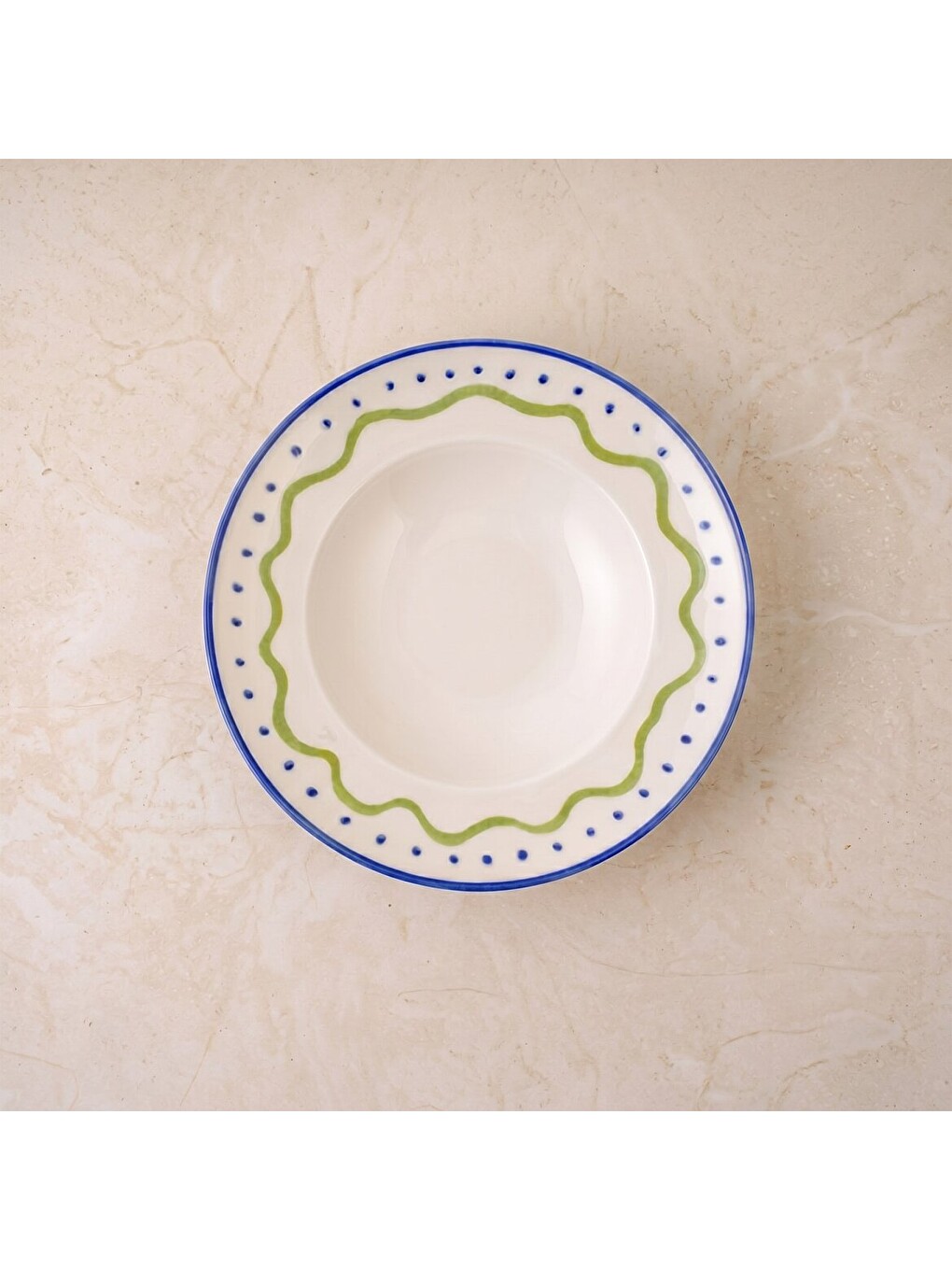 Ekru Zeytin Dalı 26 Cm 2li Çok Amaçlı Kase Seti 6515-4