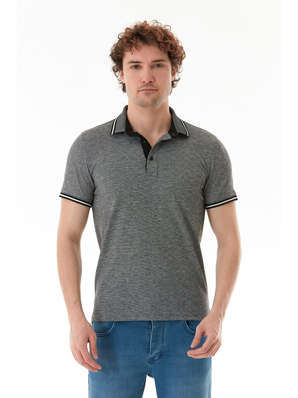 Siyah Süprem Kumaş Slim Fit Polo Yaka Tişört