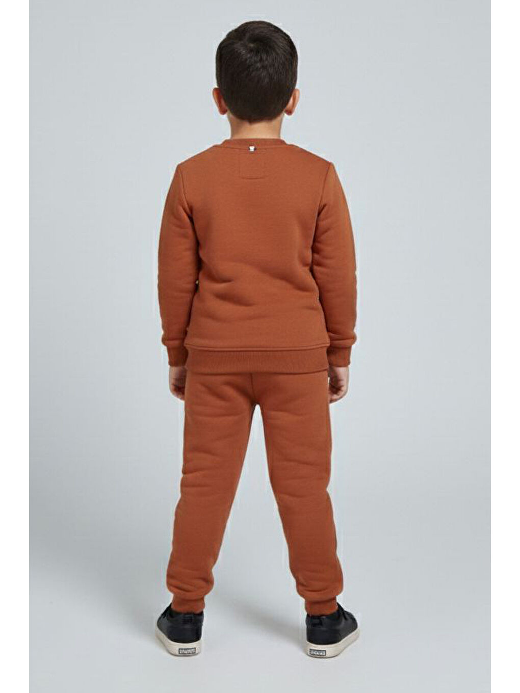 Kahverengi Erkek Çocuk Taba Baskılı Şardonlu Pijama Takımı - 28097-TABA-1