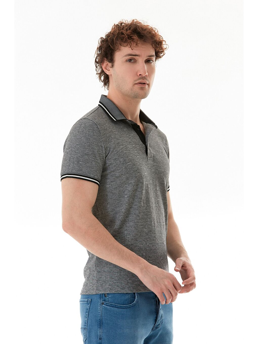 Siyah Süprem Kumaş Slim Fit Polo Yaka Tişört-3