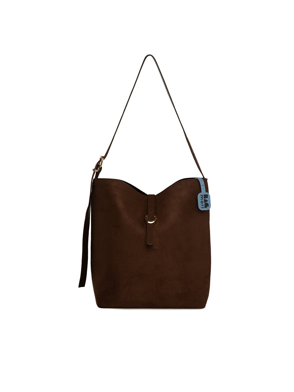 Kahverengi Şişe Dipli Kemer Detaylı Süet Çanta