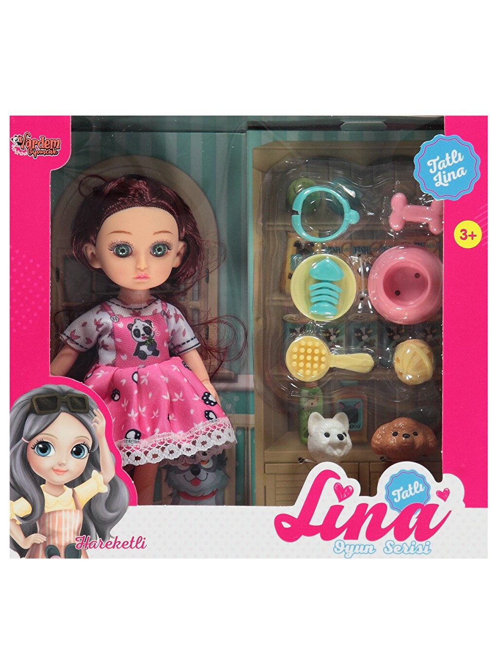 Oyuncak Kutulu Aksesuarlı Tatlı Lina Bebek - Pembe