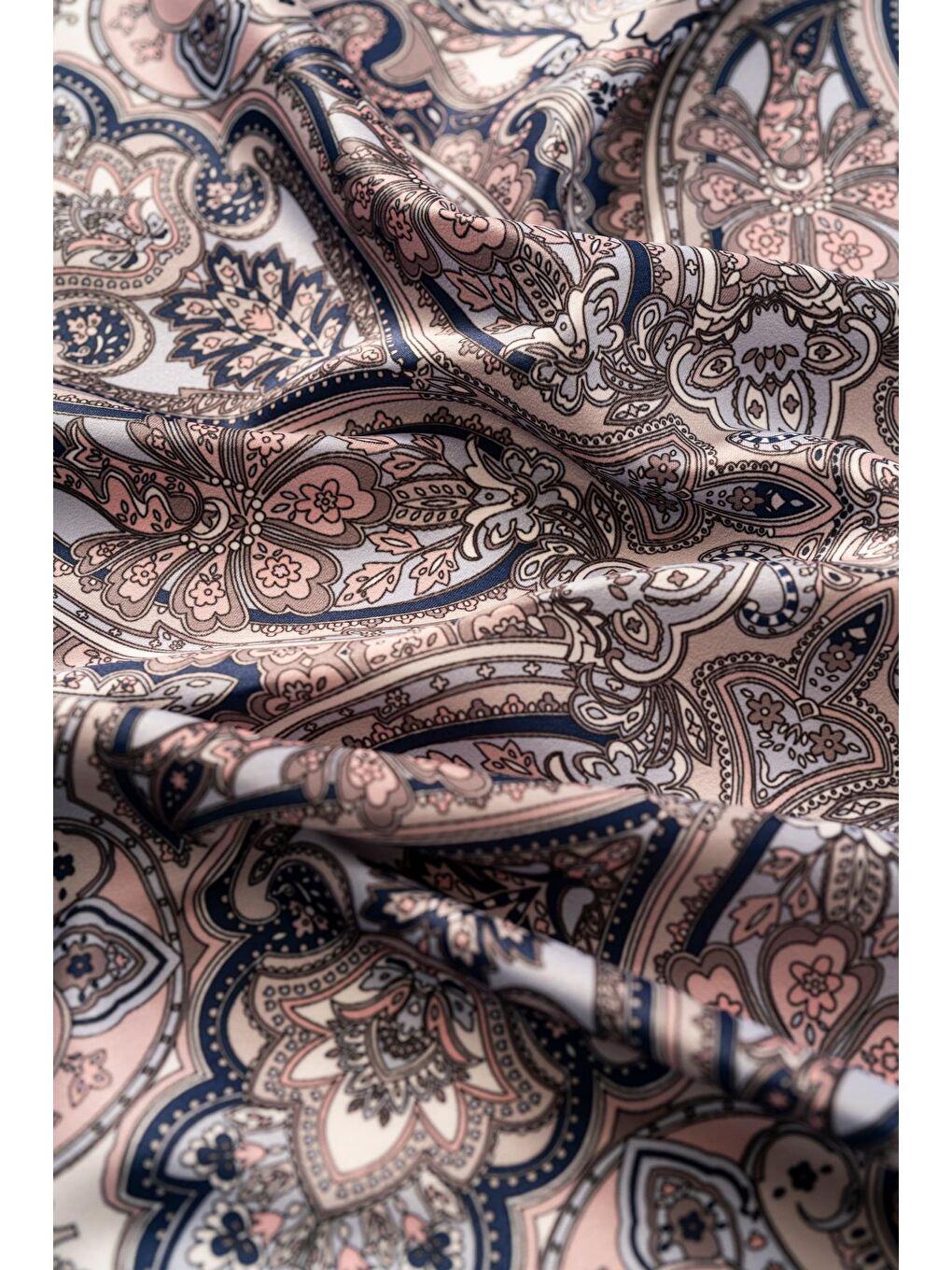 Lacivert Kadın Etnik Desenli 55*55 cm Bandana & Fular-2