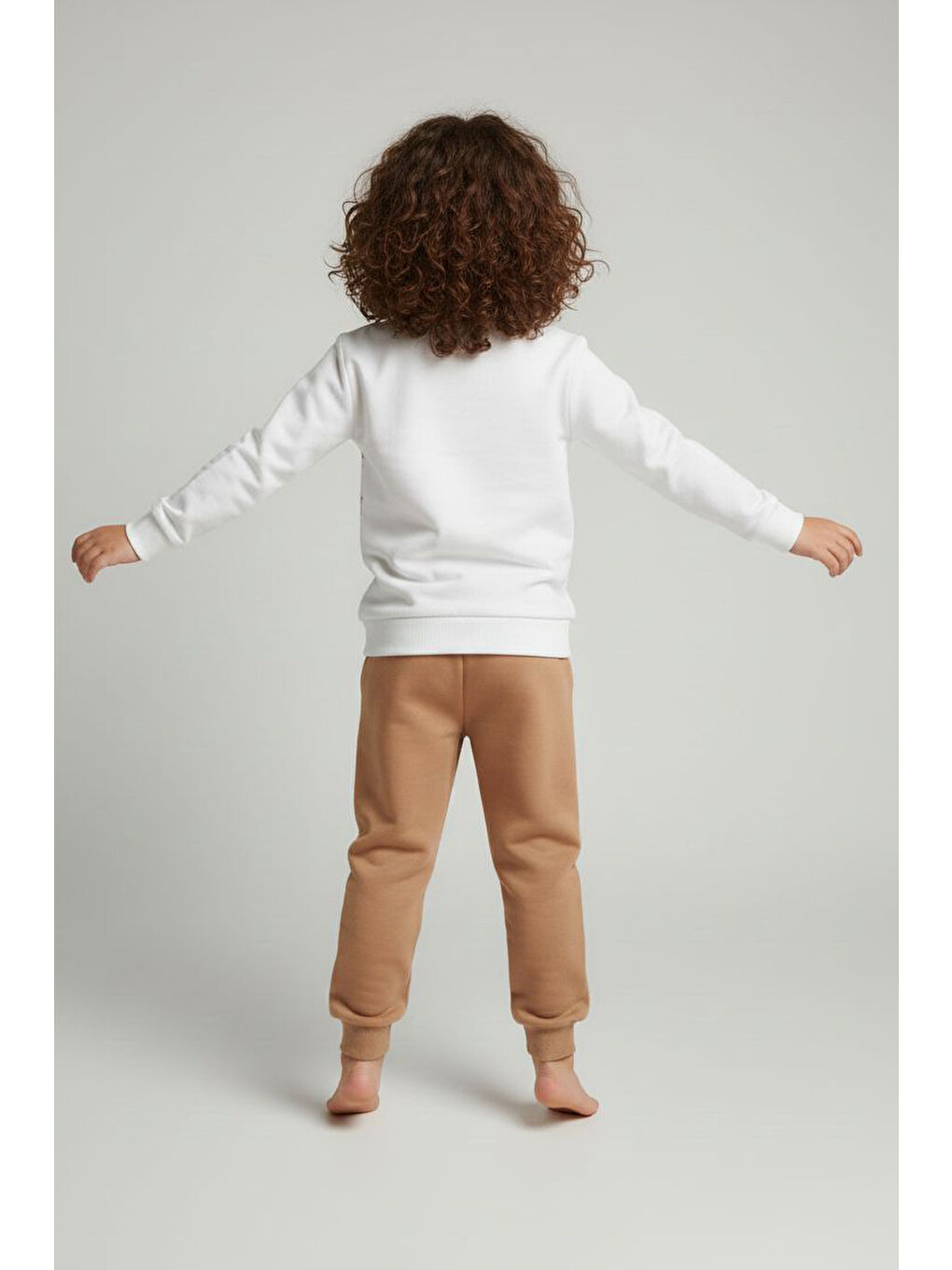 Bej Kız Çocuk Vizon Baskılı Pijama Takımı - 28096-VIZON-1