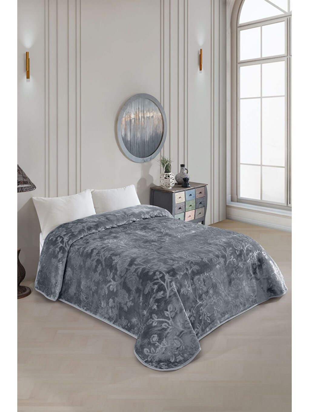 Antrasit Royal Touch Lüks Kalın Battaniye 220x240 cm — Yumuşak, Sıcak ve Dayanıklı