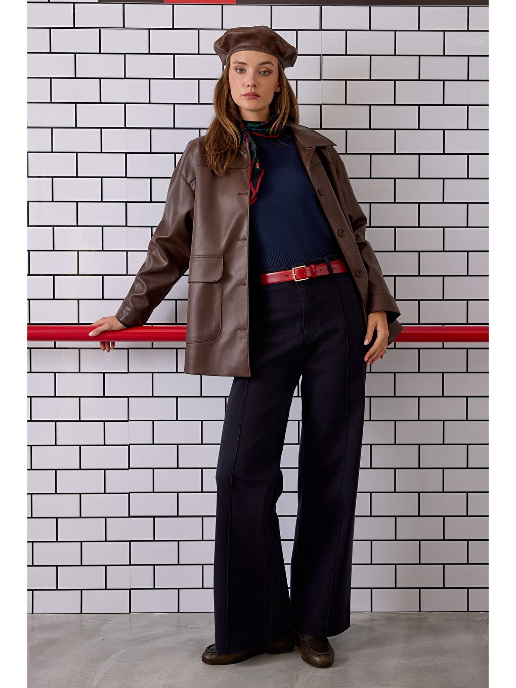 Nervürlü Denim Pantolon Koyu Lacivert-3