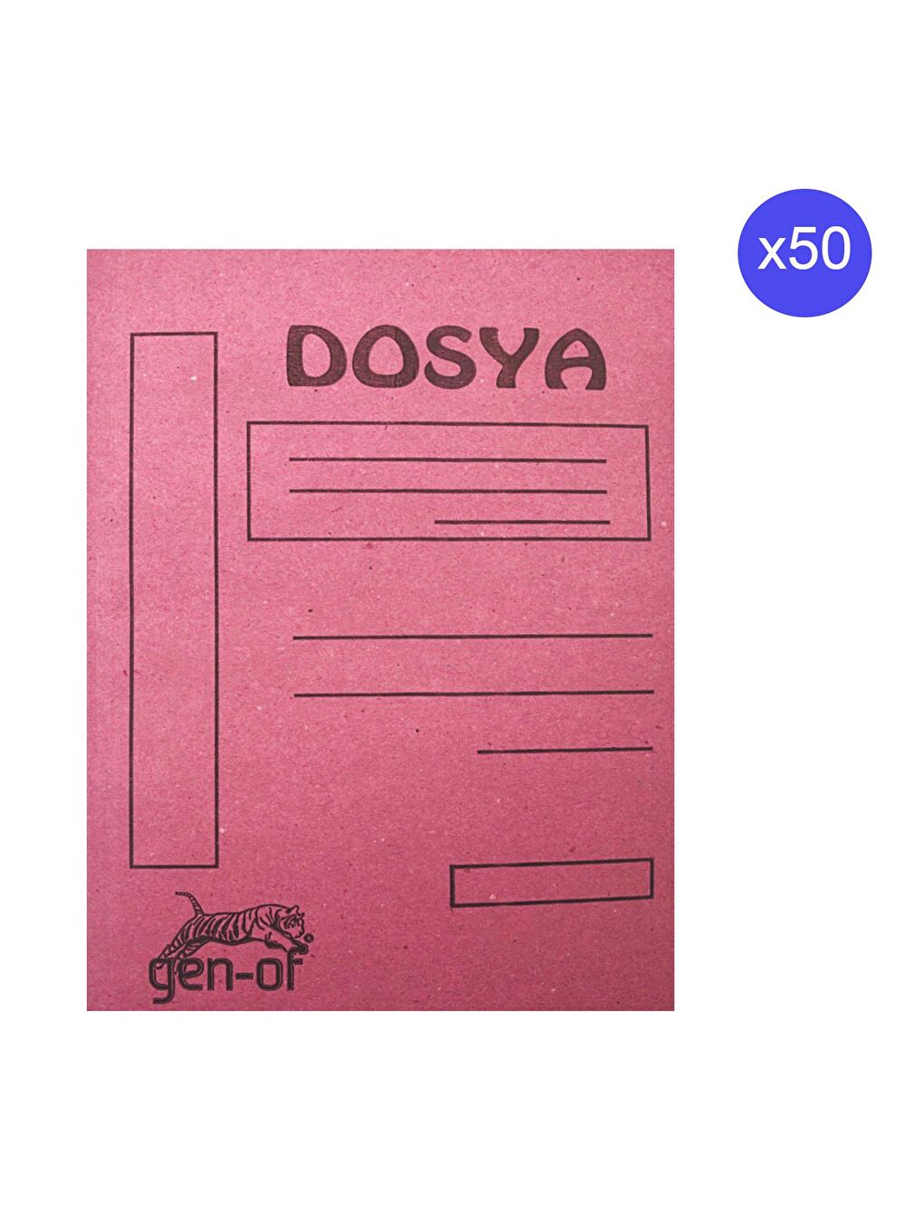 Gen-Of Pembe Tam Kapak Karton Dosya 50'li Pembe