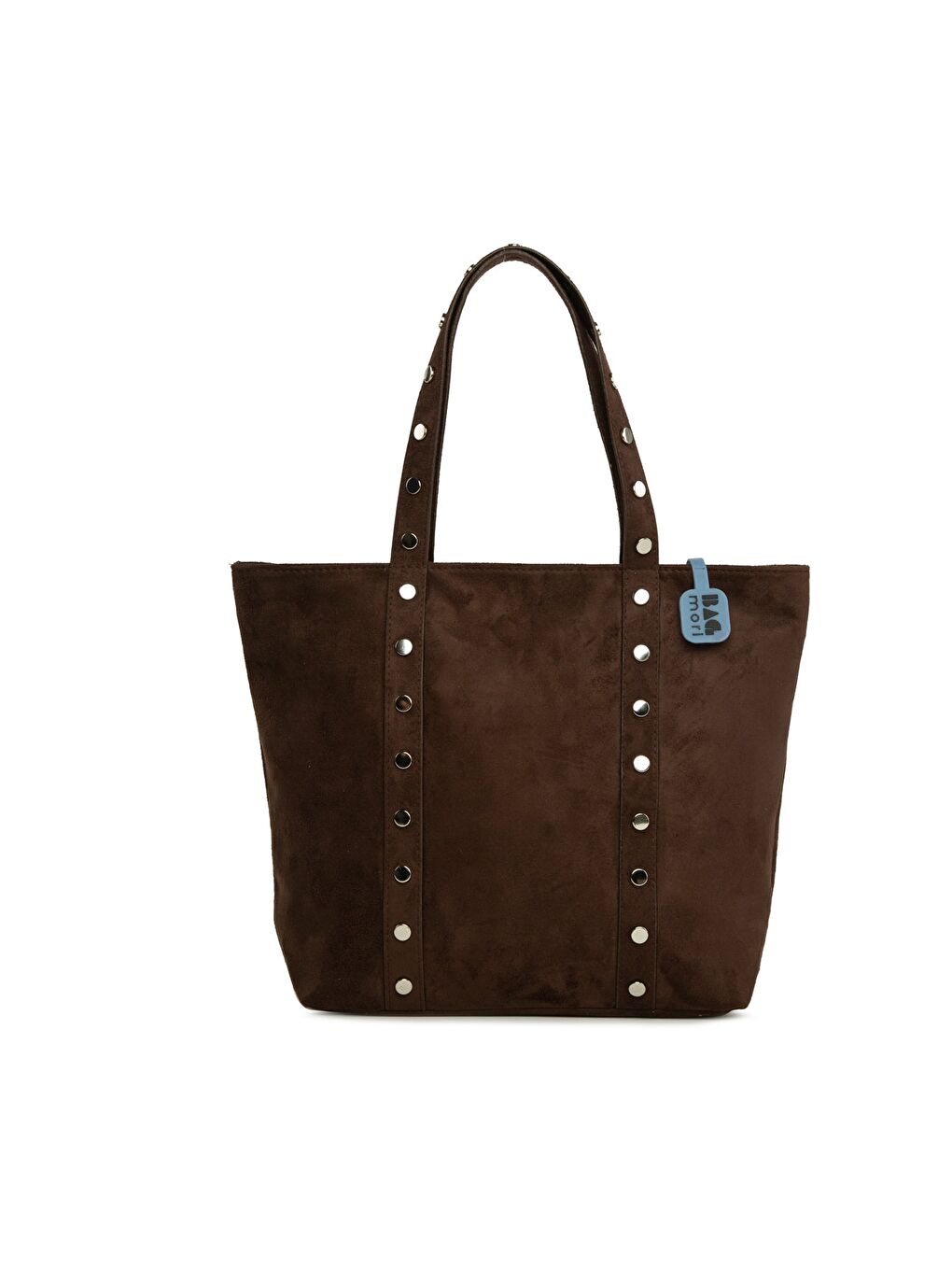 Kahverengi Trok Detaylı Süet Büyük Tote Çanta