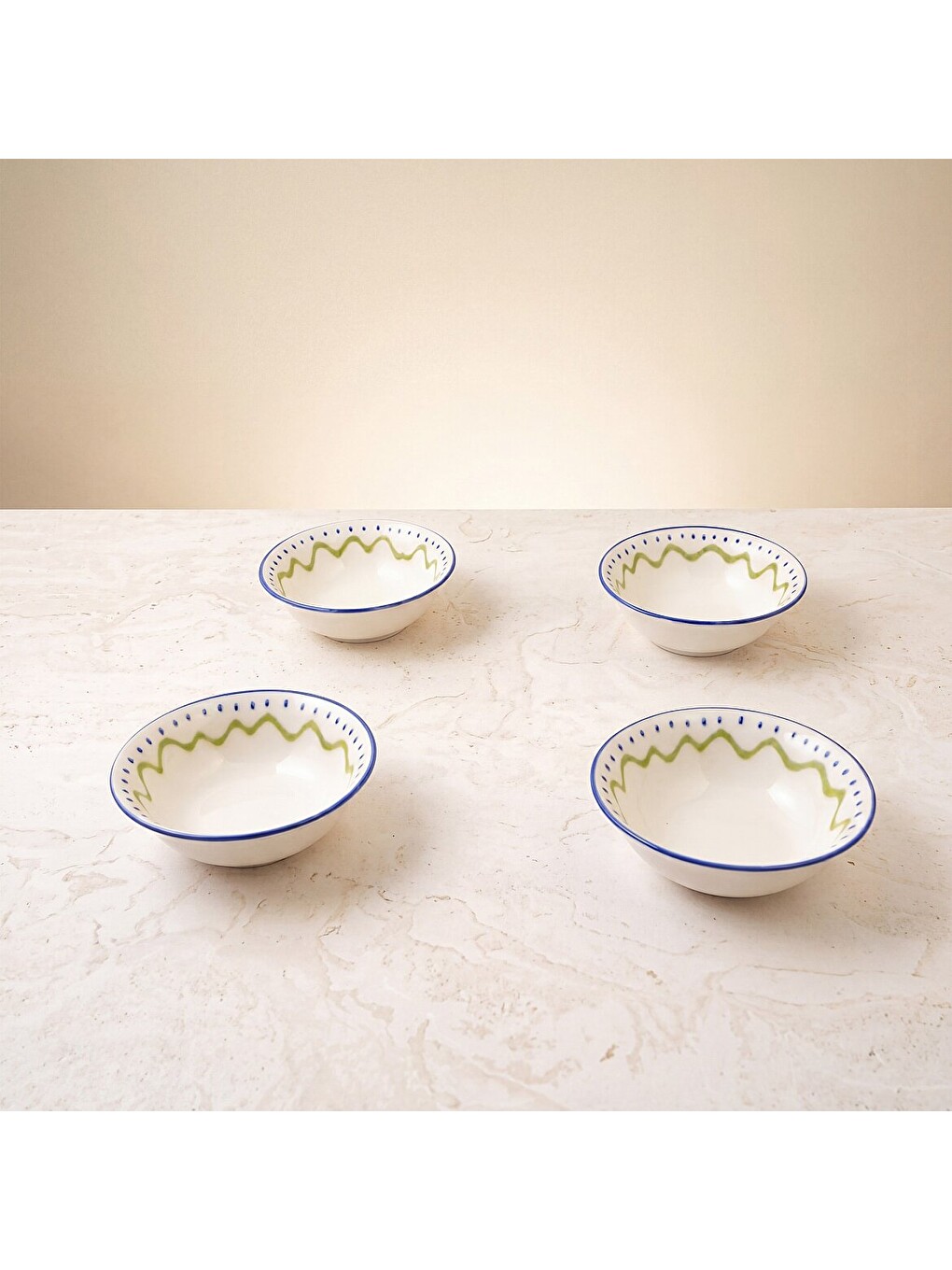 Ekru Zeytin Dalı 14 Cm 4lü Çorba Ve Salata Kasesi-1