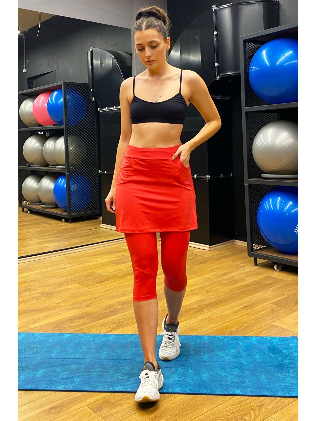 Tenis Etekli Sporcu Tayt C16042 Mercan