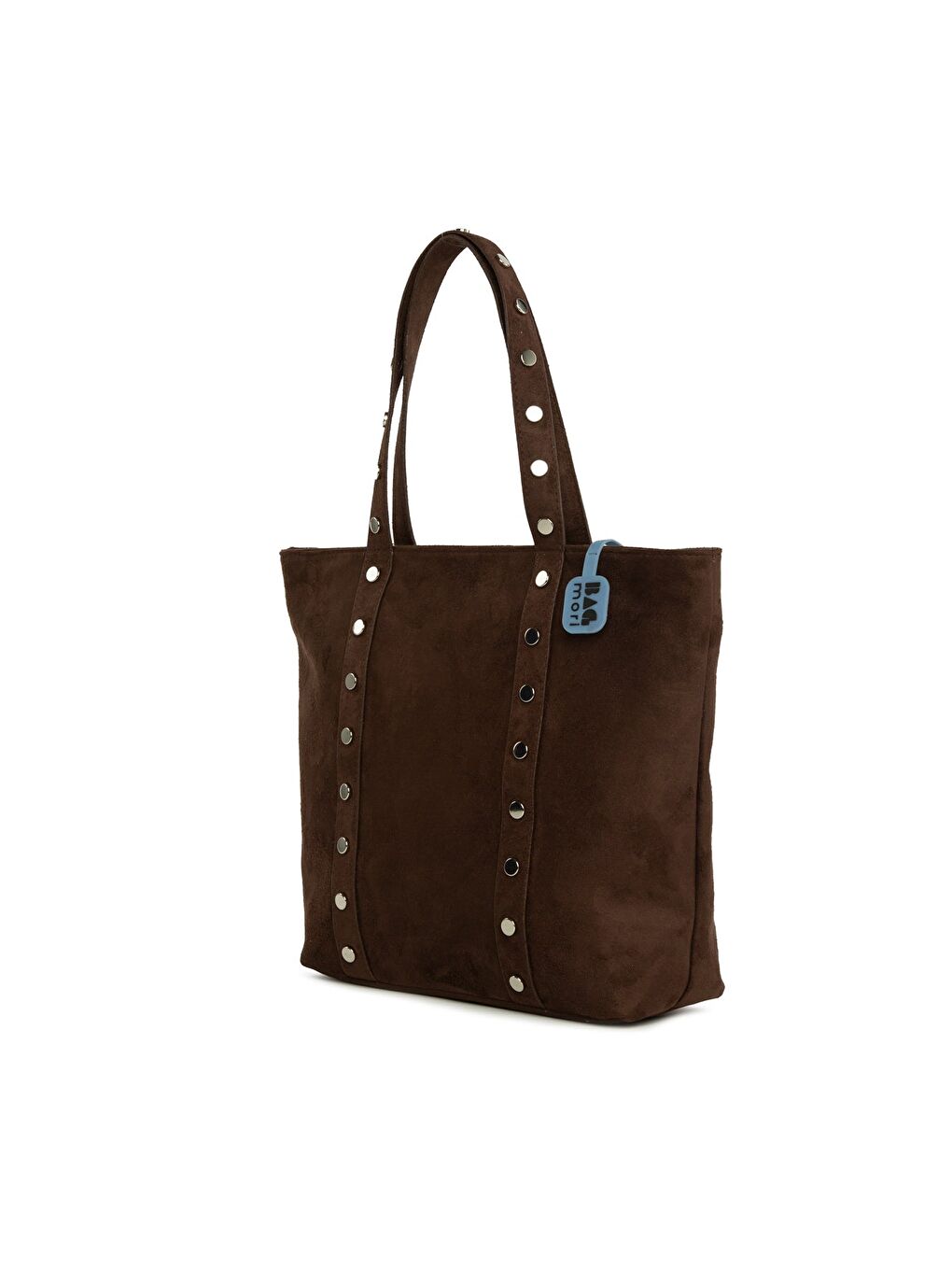 Kahverengi Trok Detaylı Süet Büyük Tote Çanta-1